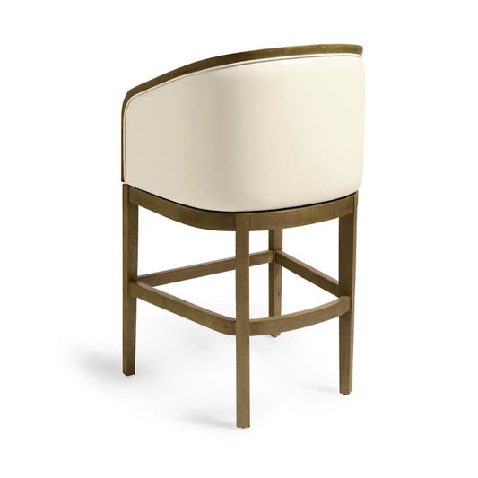 Caelum Wood and Leather Combined Bar and Counter Stool – handcrafted solid wood furniture