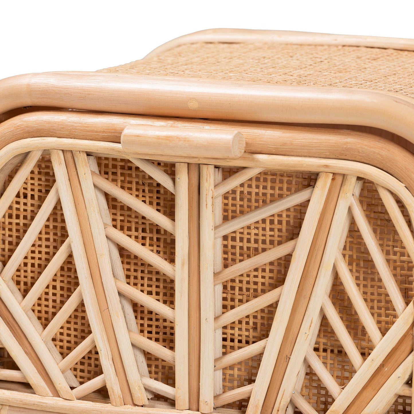 Calvin & Bay Natural Bohemian Rattan 1 Drawer Bedside / Nightstand by Hibashi Furniture – handcrafted solid wood furniture made in India
