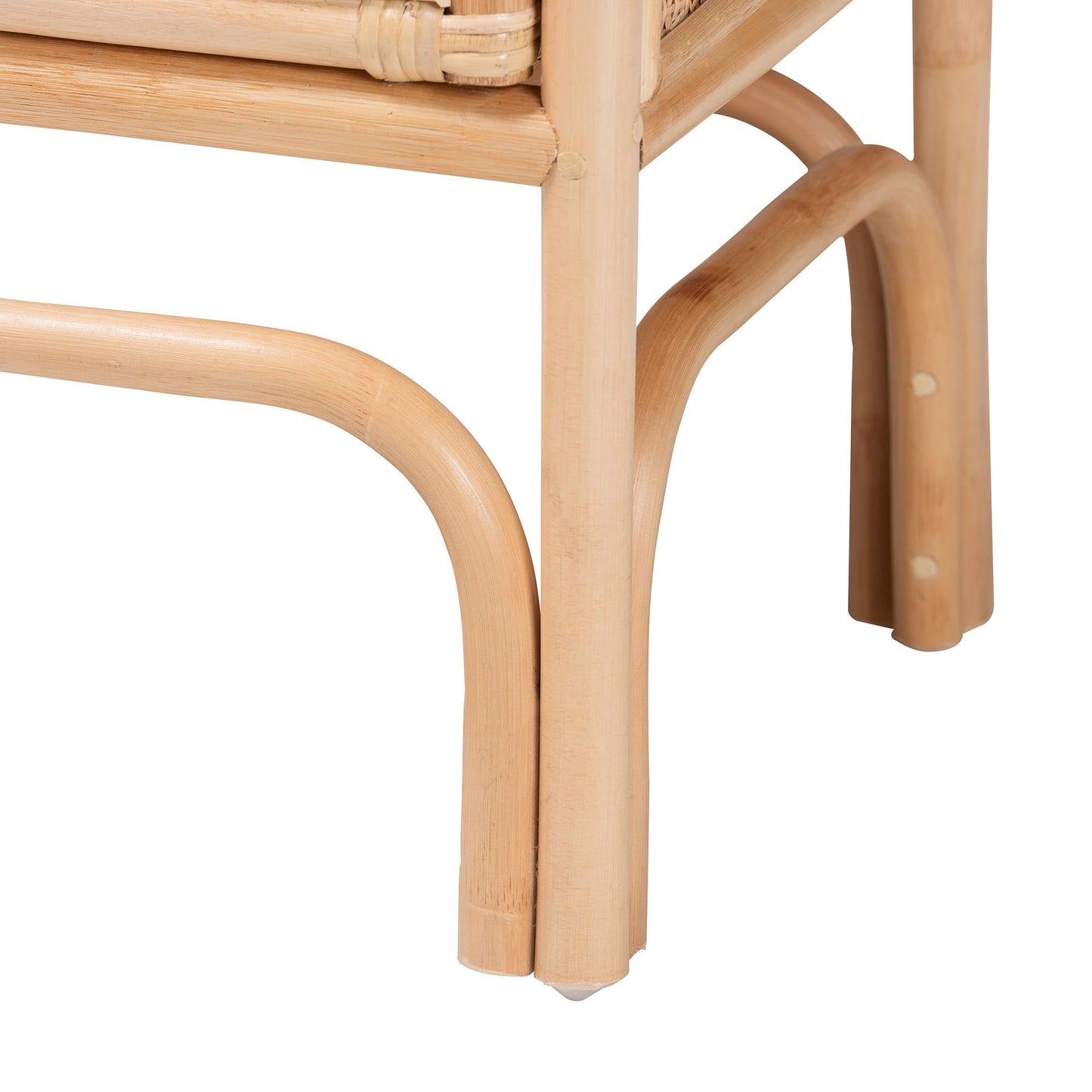 Calvin & Bay Natural Bohemian Rattan 1 Drawer Bedside / Nightstand by Hibashi Furniture – handcrafted solid wood furniture made in India