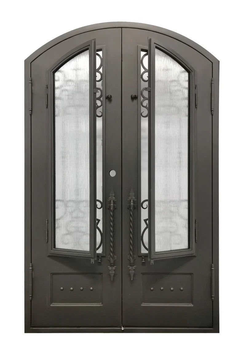 Clarity Wrought Iron Double Door – handcrafted solid wood furniture