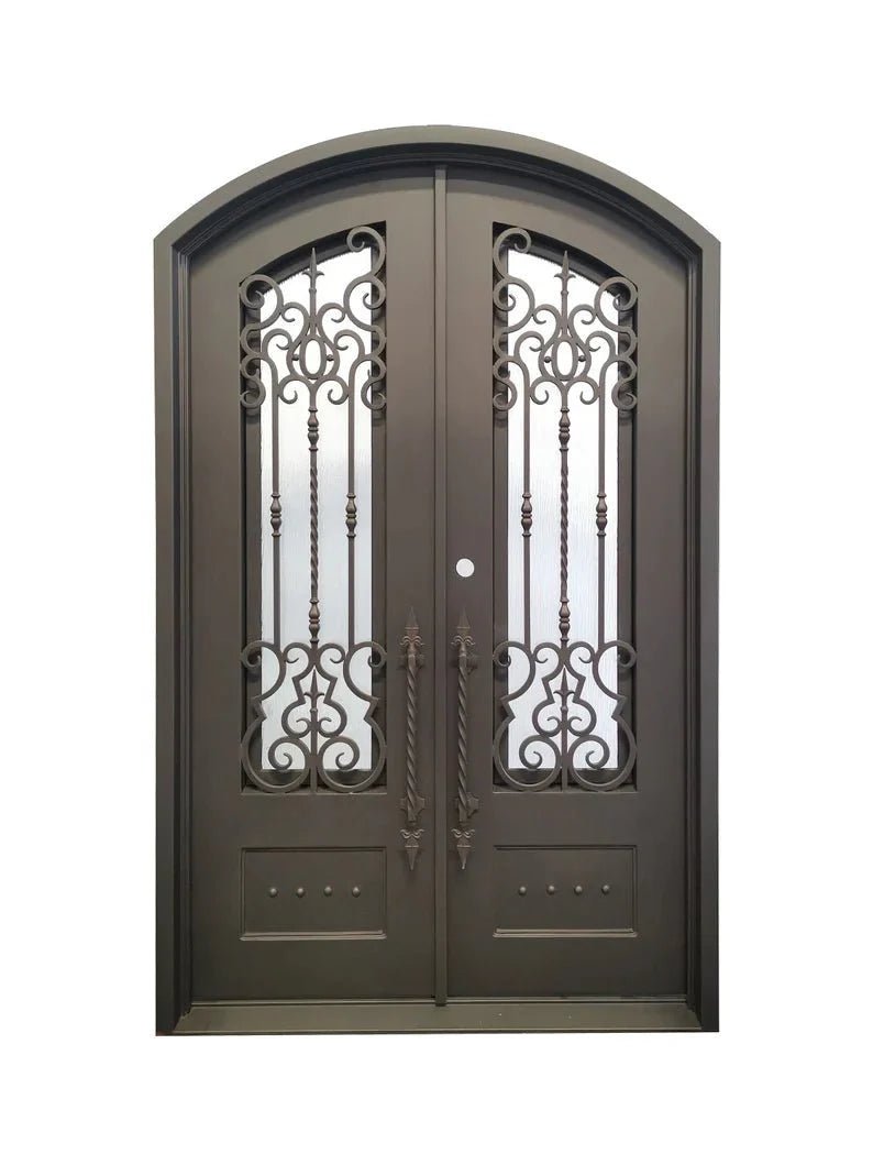 Clarity Wrought Iron Double Door – handcrafted solid wood furniture