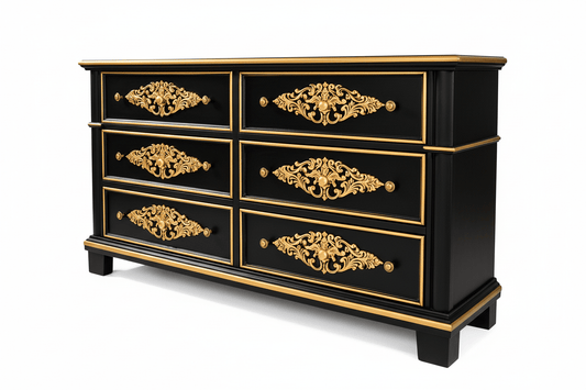 Cristallo™ Hand - Carved Solid Wood Dresser – handcrafted solid wood furniture