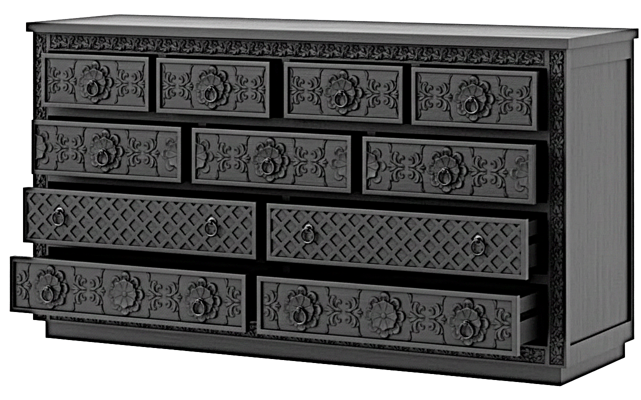 Juffair Hand Carved Solid Wood Bed