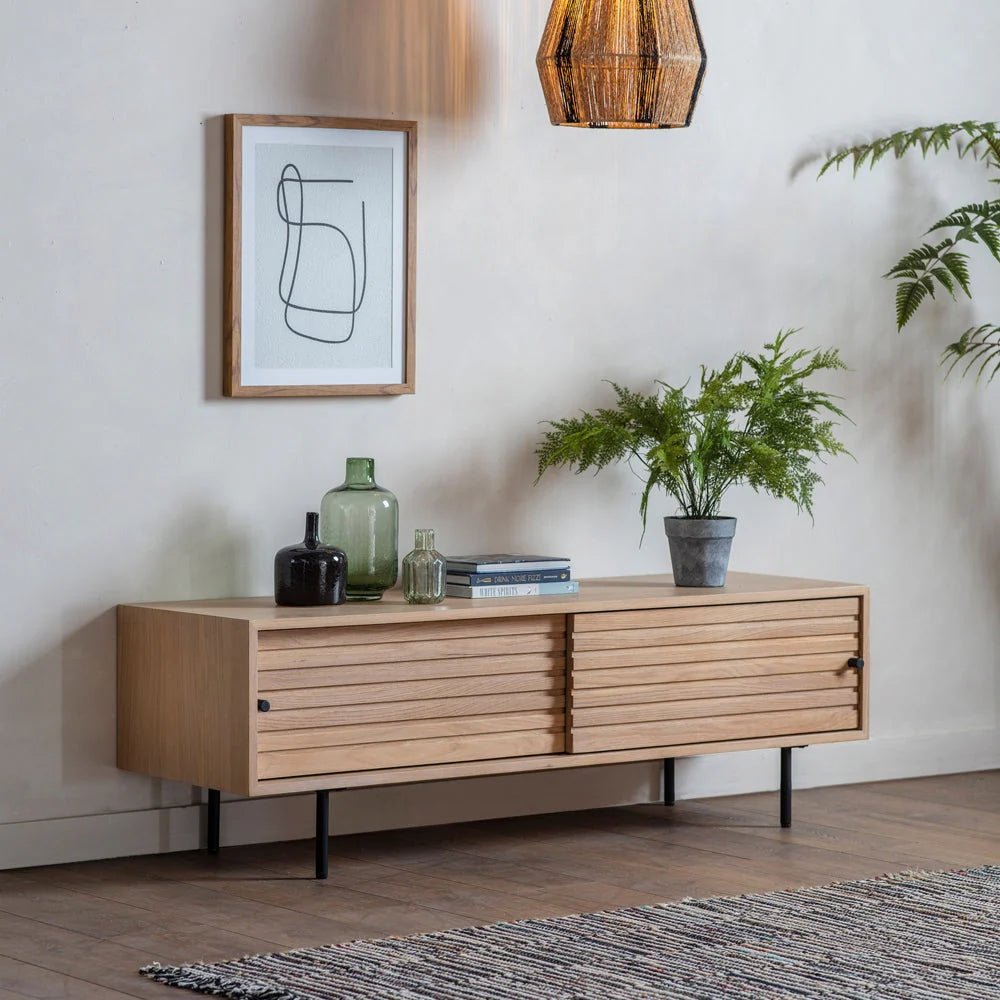 Dura Solid Wood Natural Media Unit – handcrafted solid wood furniture