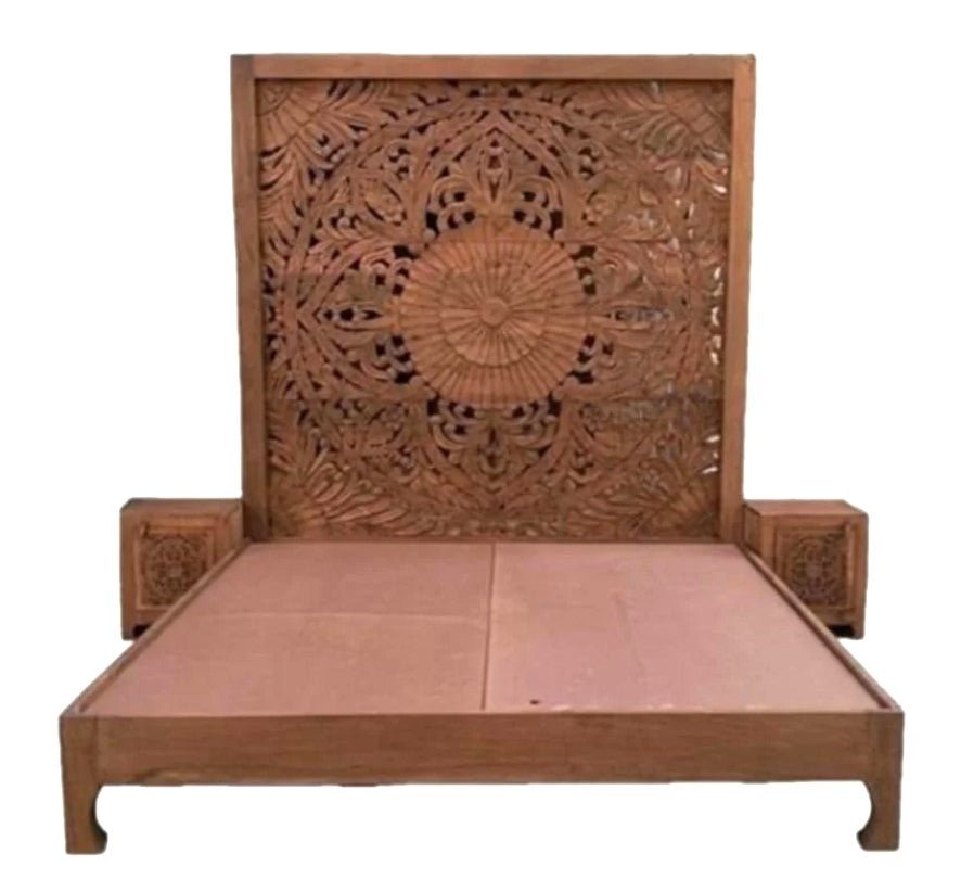 Dynasty Solid Wood Open - Frame Bed – handcrafted solid wood furniture