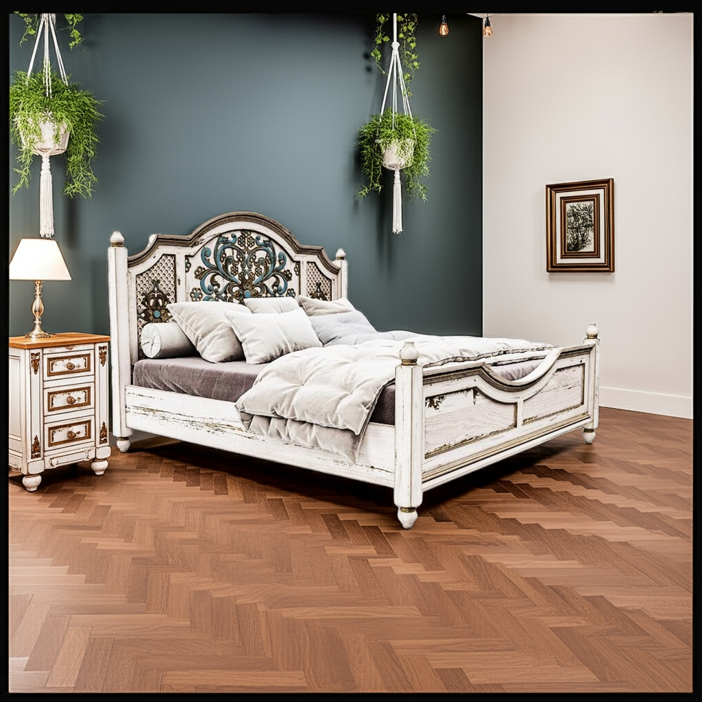 Huma Hand Carved Solid Wooden Bed / Bedroom Set