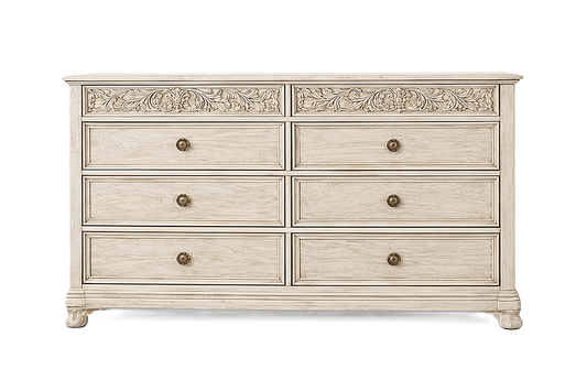 Florentia Royale™ Hand - Carved Solid Wood Dresser (6 Drawer) – handcrafted solid wood furniture