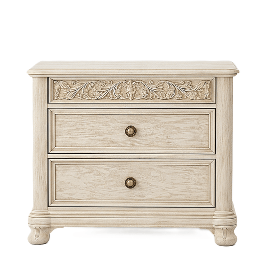 Florentia Royale™ Hand - Carved Solid Wood Nightstand – handcrafted solid wood furniture