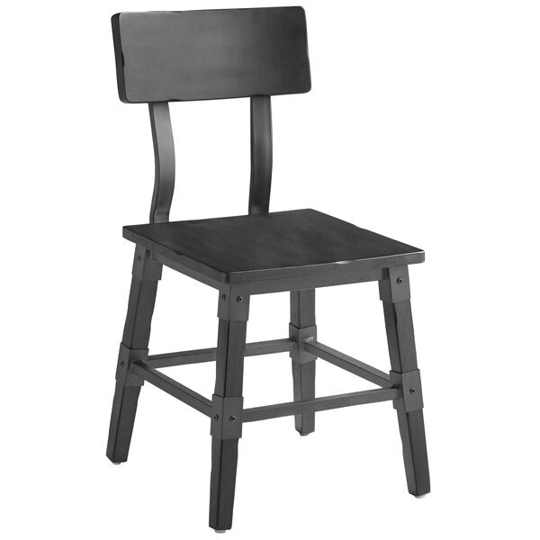 Haidar Industrial Solid Wood Live Edge Standard Height Table with 4 Chairs – handcrafted solid wood furniture