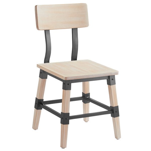 Haidar Industrial Solid Wood Live Edge Standard Height Table with 4 Chairs – handcrafted solid wood furniture
