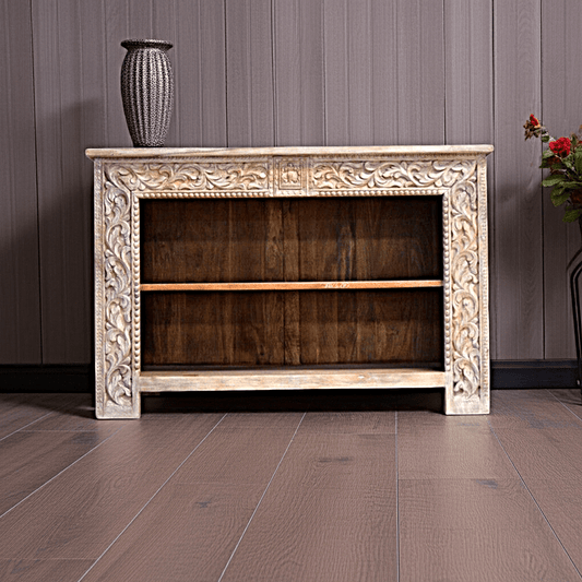 Hand Carved Hall Table – handcrafted solid wood furniture