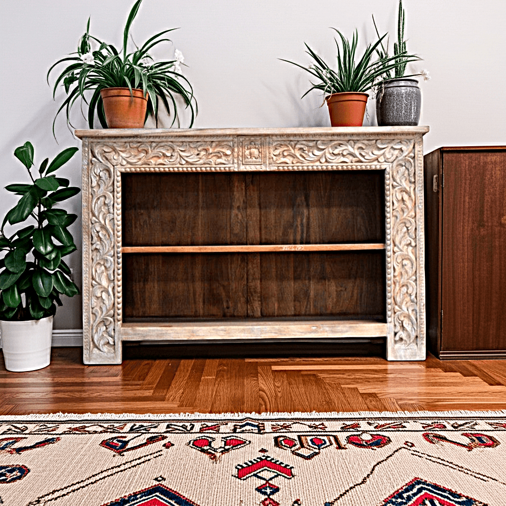 Hand Carved Hall Table by Hibashi Furniture – handcrafted solid wood furniture made in India