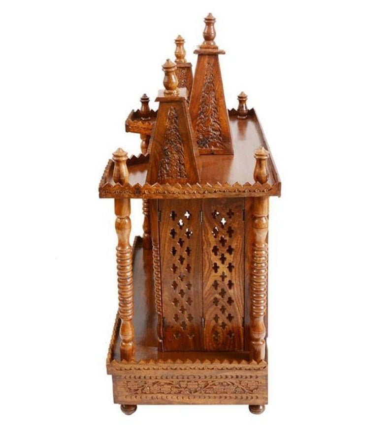 Hand Carved wooden Temple / Puja Ghar / Hand Made Indian Temple – handcrafted solid wood furniture