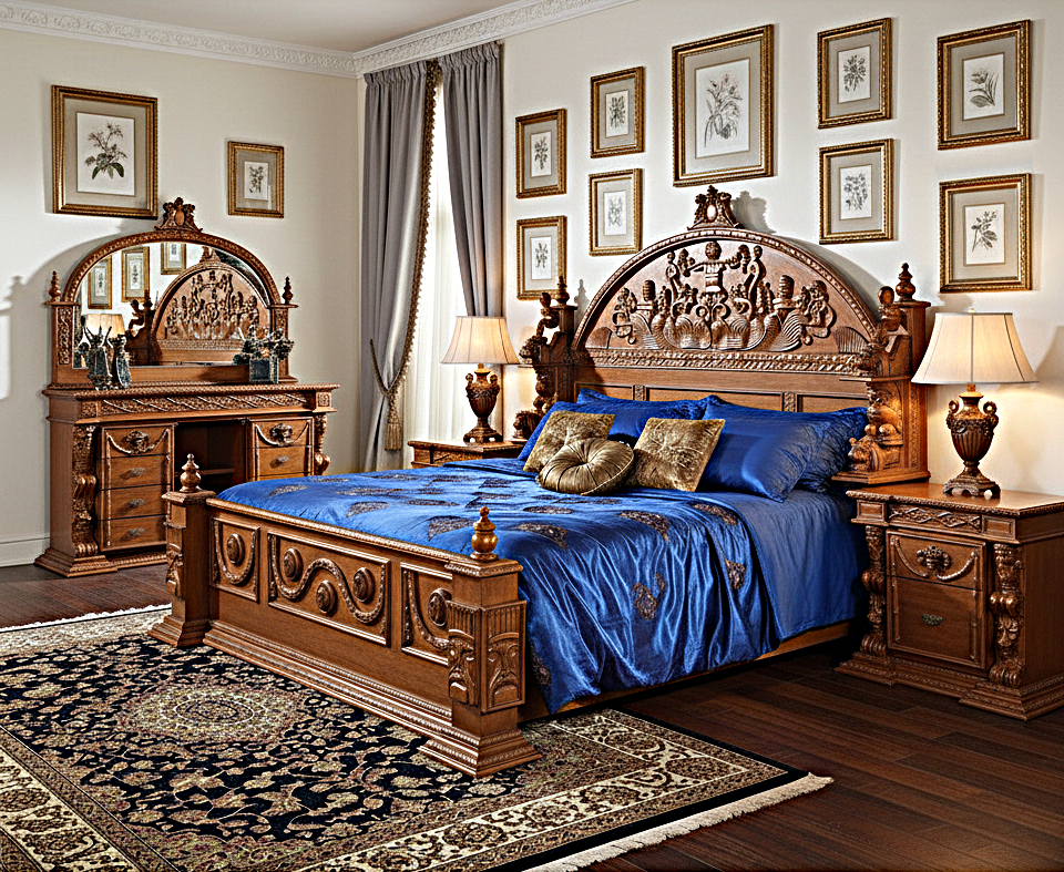 Daze Hand Carved Gothic Platform Bed