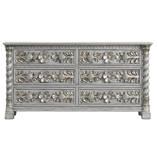 Imperial Crown™ Hand - Carved Solid Wood Dresser – handcrafted solid wood furniture
