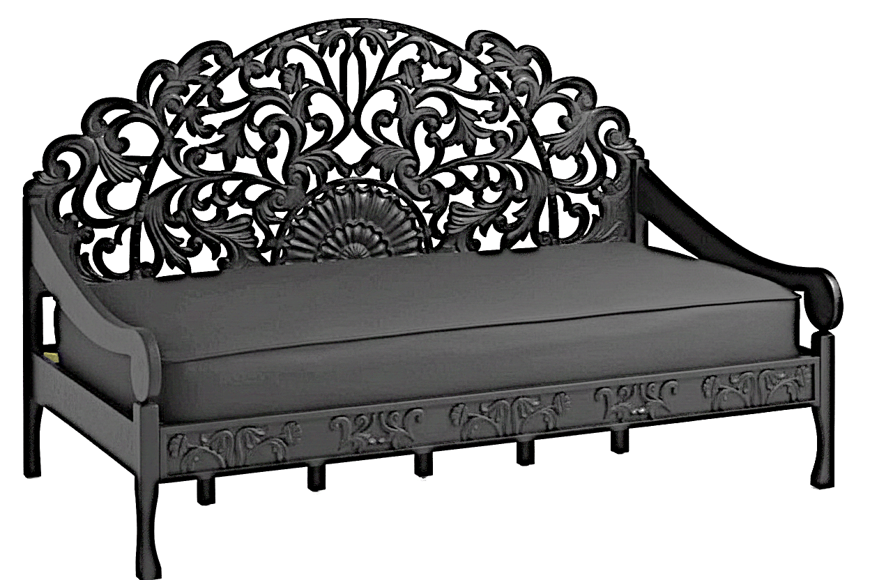 Mahal Hand Carved Indoor / Outdoor Daybed by Hibashi Furniture – handcrafted solid wood furniture made in India