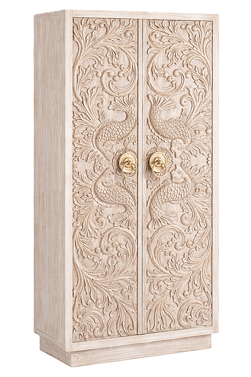 Manama Fish Nairi Hand - Carved Solid Wood Storage Cabinet – handcrafted solid wood furniture