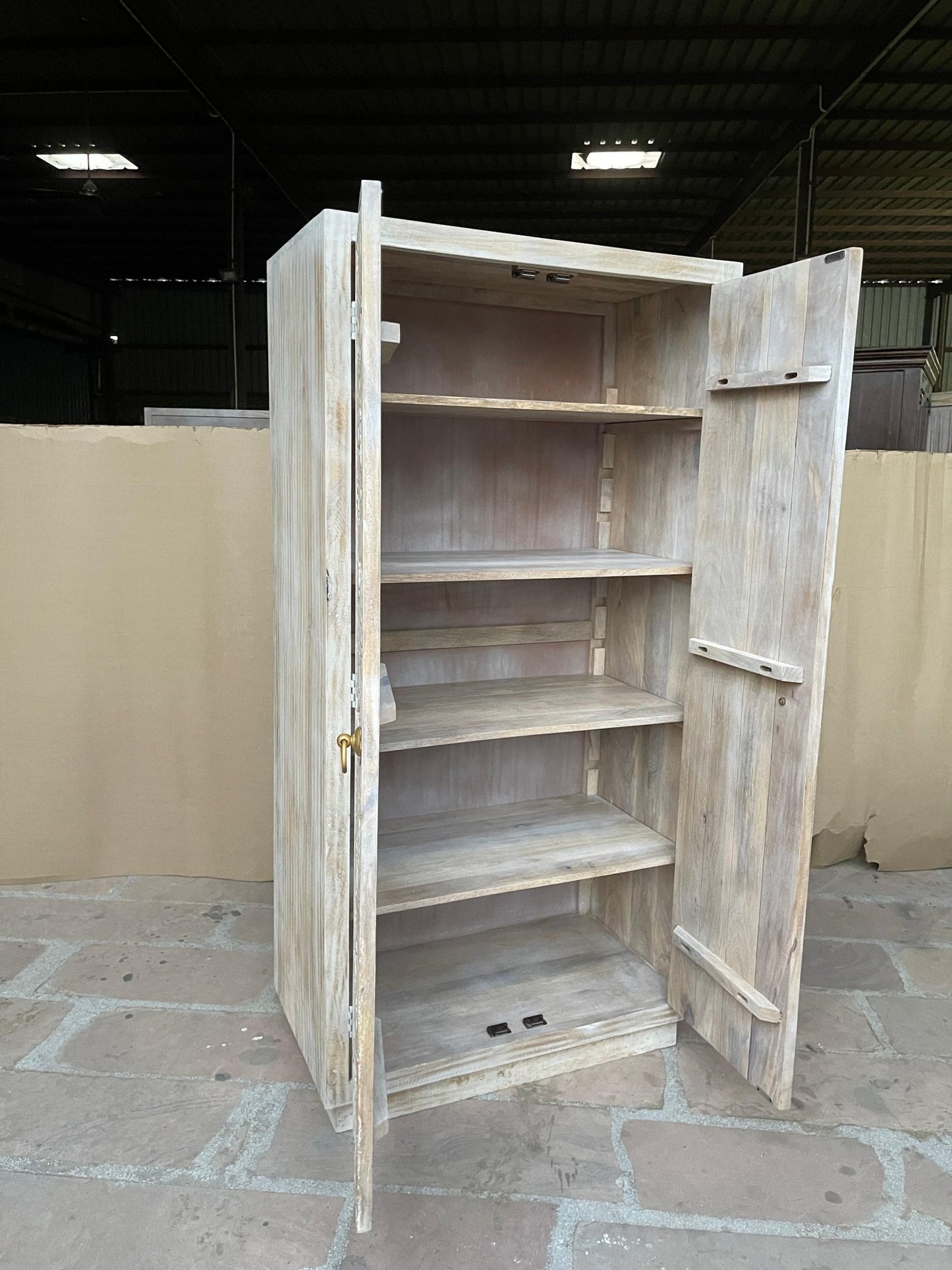 Manama Hand Carved Wood Fish Nairi Storage Cabinet by Hibashi Furniture – handcrafted solid wood furniture made in India