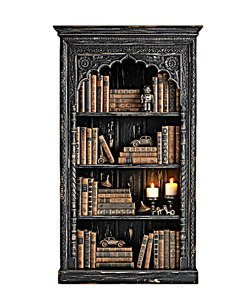 Mughal Style Indian Bookshelf by Hibashi Furniture – handcrafted solid wood furniture made in India