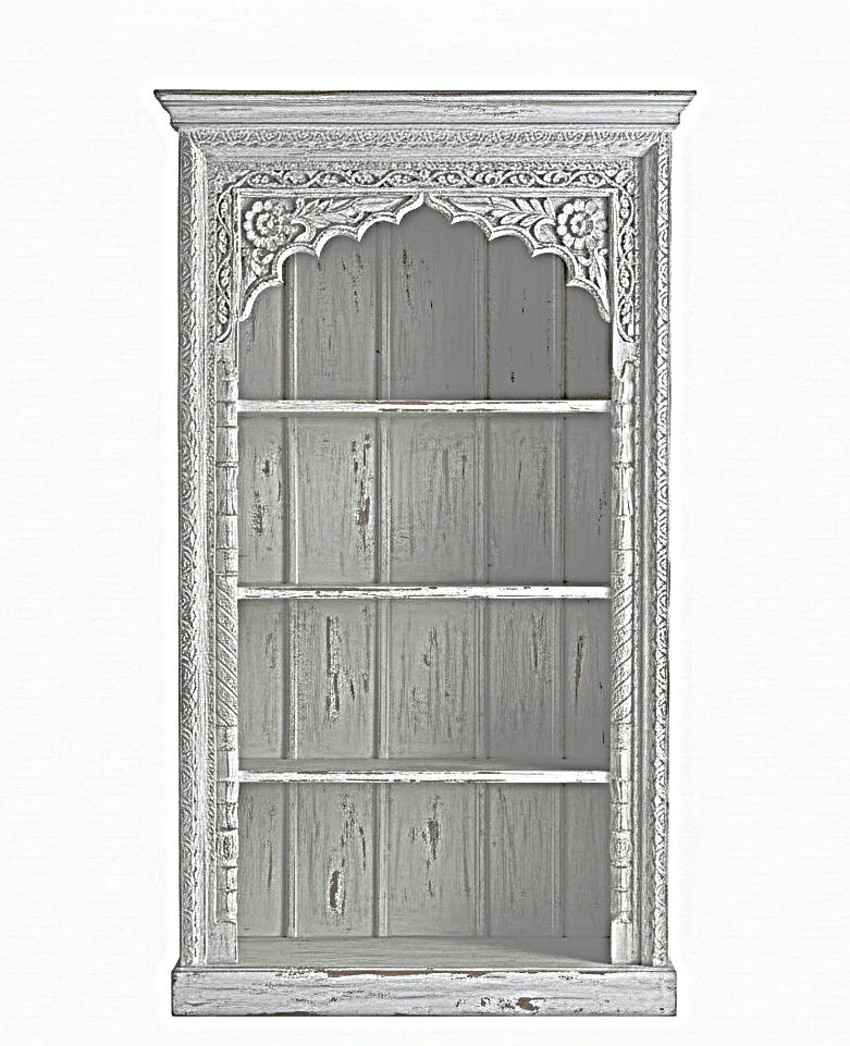 Mughal Style Indian Bookshelf – handcrafted solid wood furniture