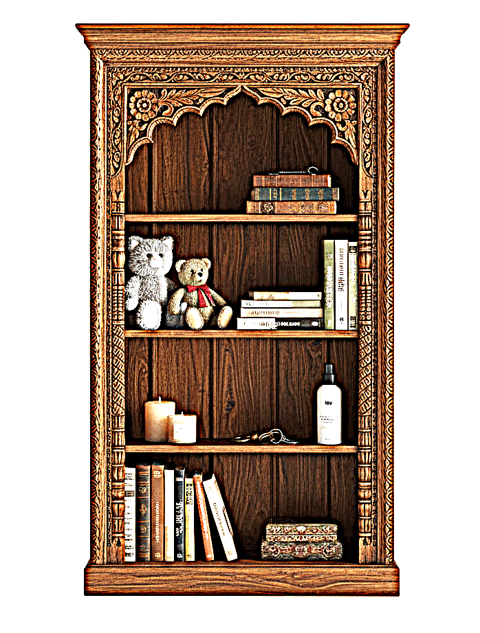 Mughal Style Indian Bookshelf by Hibashi Furniture – handcrafted solid wood furniture made in India