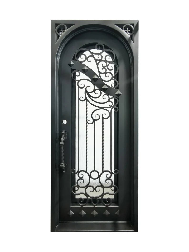 Nancy Wrought Iron Double Door Square Frame Arched by Hibashi Furniture – handcrafted solid wood furniture made in India