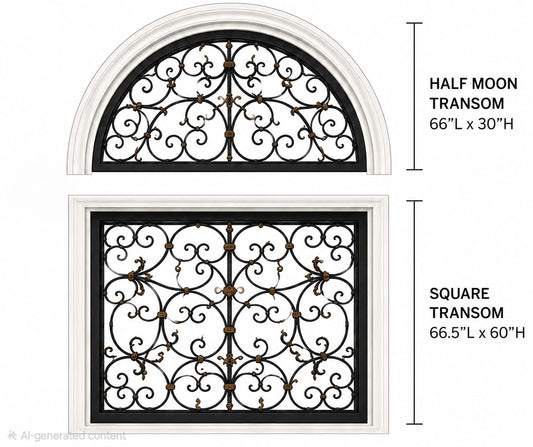 Nancy™ Wrought Iron Transom Set – handcrafted solid wood furniture