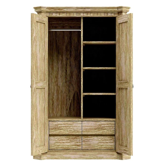 Nimbus Rustic Solid Wood Hand - Carved Armoire With 4 Drawers – handcrafted solid wood furniture