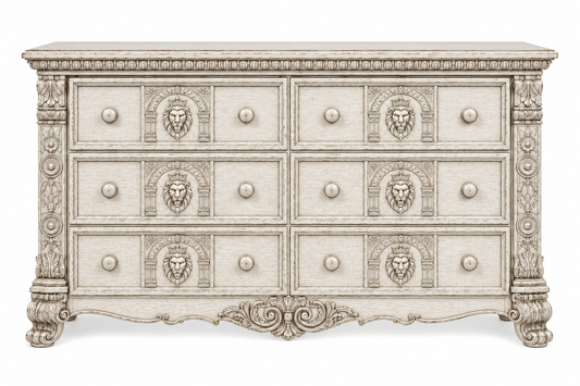 Regal Lioncrest™ Hand-Carved Solid Wood Dresser – handcrafted solid wood furniture