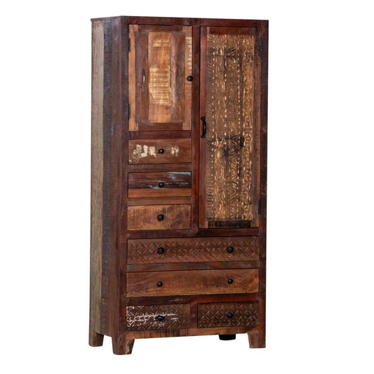 Rustic Solid Wooden Reclaimed Wardrobe Armoire – handcrafted solid wood furniture
