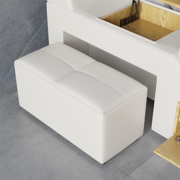 Sash Tufted Upholstered Platform Bed with Massage, Storage, Led Light & Speaker – handcrafted solid wood furniture