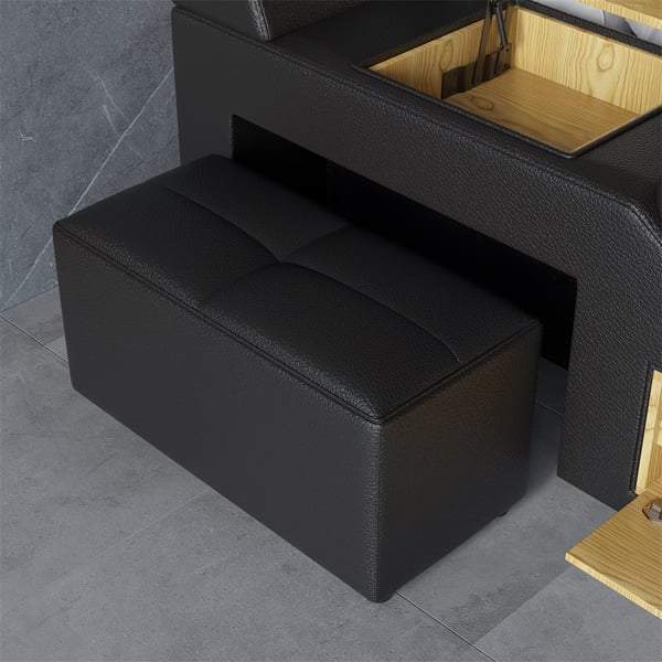 Sash Tufted Upholstered Platform Bed with Massage, Storage, Led Light & Speaker – handcrafted solid wood furniture