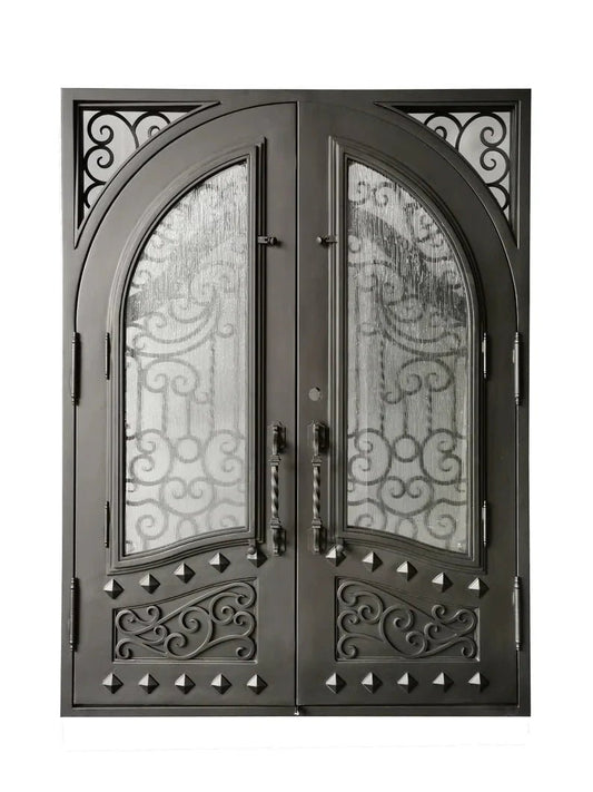 Shahen Handcrafted Wrought Iron Double Door – handcrafted solid wood furniture