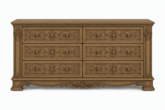 The Obsidian Crown™ Hand - Carved Solid Wood Gothic Dresser – handcrafted solid wood furniture