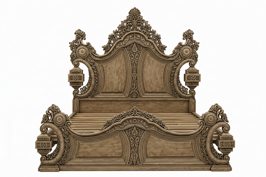 The Obsidian Crown™ Hand - Carved Solid Wood Gothic Platform Bed & Bedroom Collection – handcrafted solid wood furniture