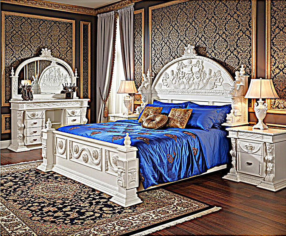 Daze Hand Carved Gothic Platform Bed