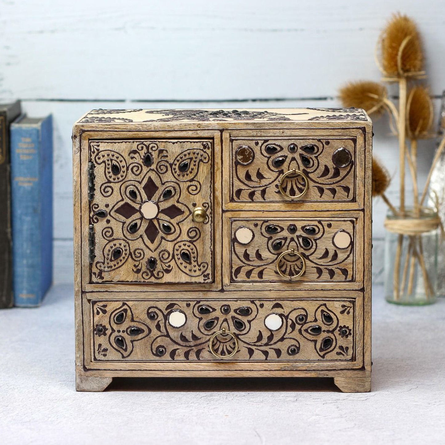 JASE Solid Mango Wood Three Drawer Chest