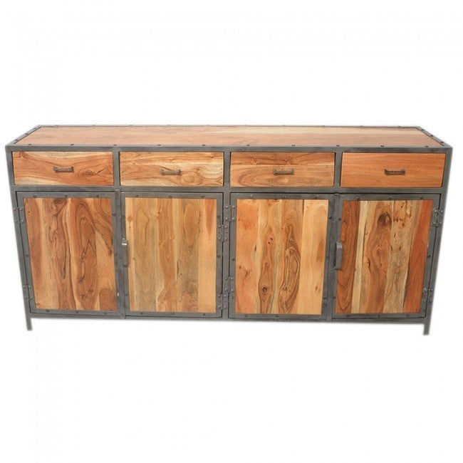 ANGLE METAL AND TIMBER SIDEBOARD