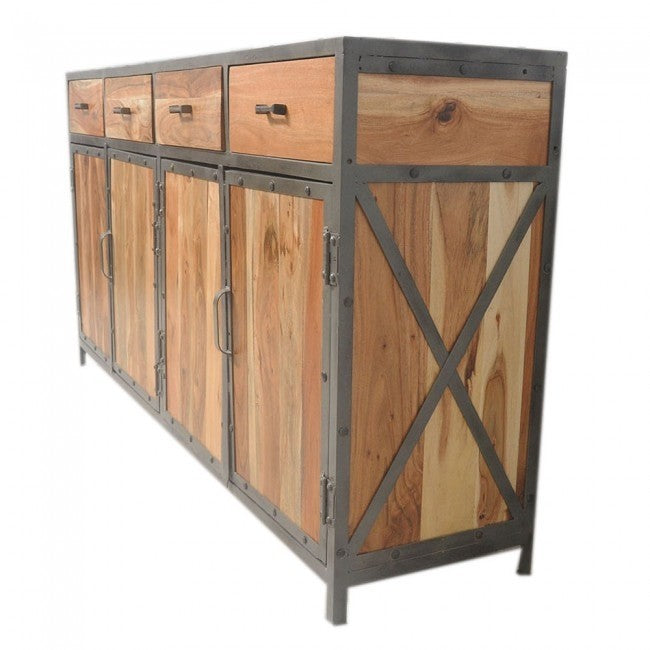 ANGLE METAL AND TIMBER SIDEBOARD