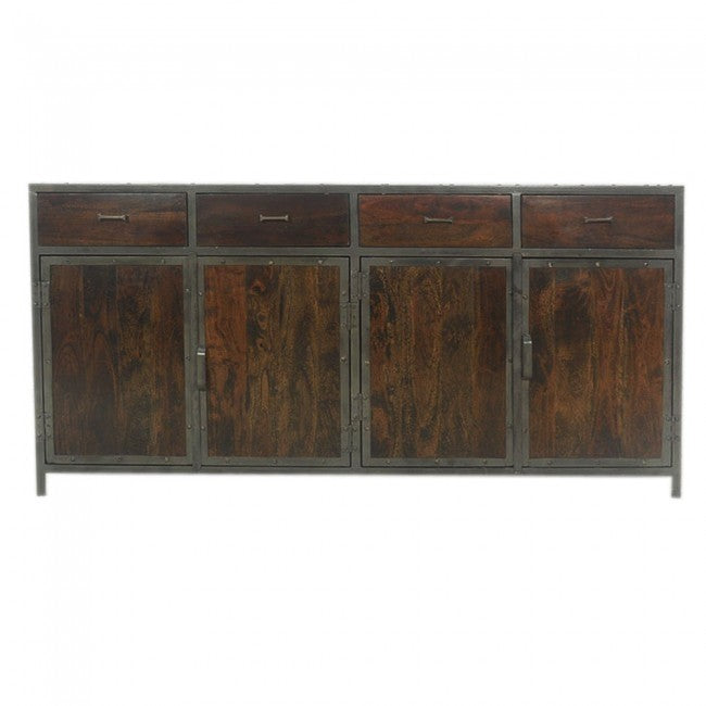 ANGLE METAL AND TIMBER SIDEBOARD XL-Chocolate-180-40-90