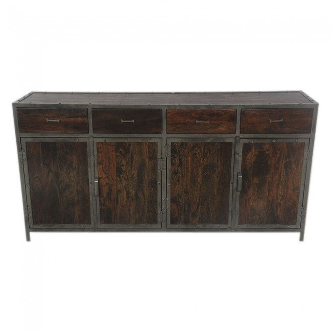 ANGLE METAL AND TIMBER SIDEBOARD XL-Chocolate-180-40-90