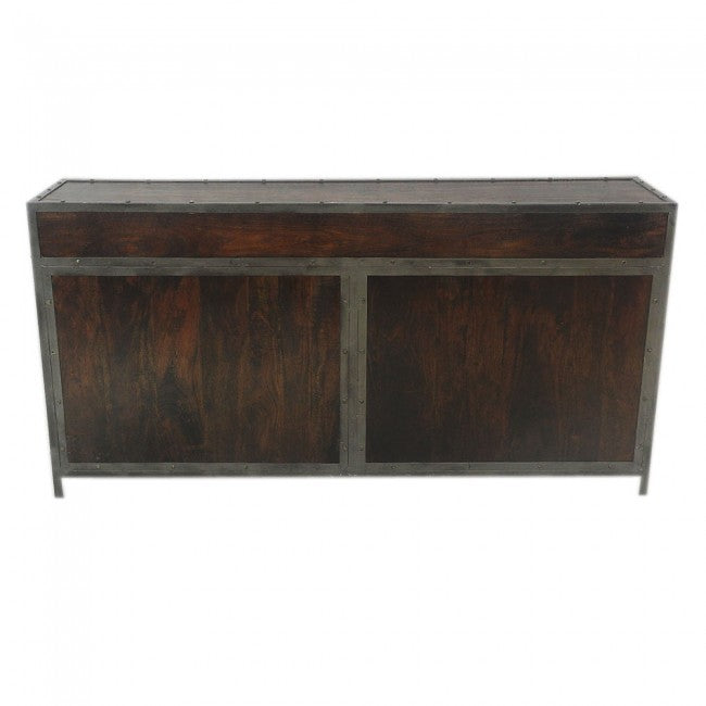 ANGLE METAL AND TIMBER SIDEBOARD XL-Chocolate-180-40-90