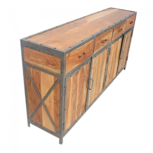 ANGLE METAL AND TIMBER SIDEBOARD