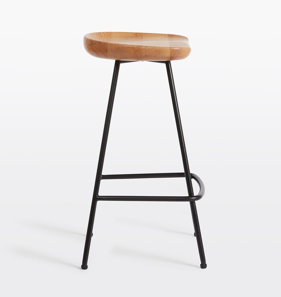 Angeles Counter Stool with Metal Legs by Hibashi Furniture – handcrafted solid wood furniture made in India