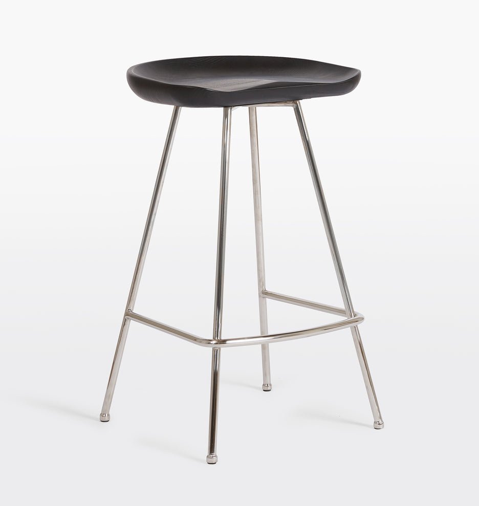 Angeles Counter Stool with Metal Legs by Hibashi Furniture – handcrafted solid wood furniture made in India