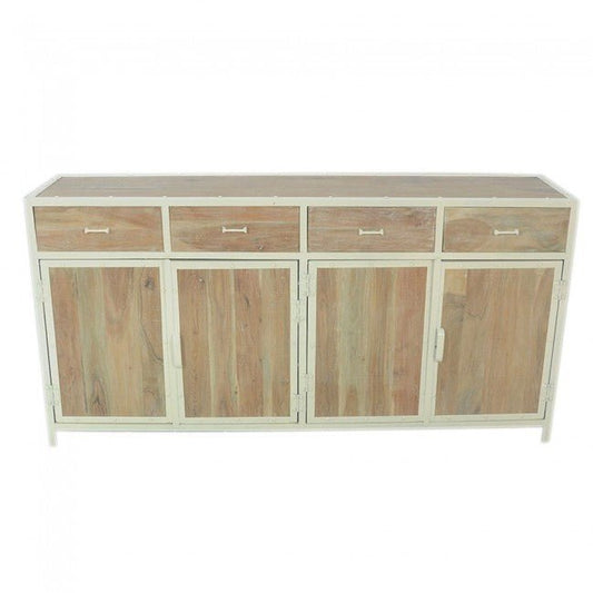ANGLE METAL AND TIMBER SIDEBOARD XL - White wash - 180 - 40 - 90 – handcrafted solid wood furniture