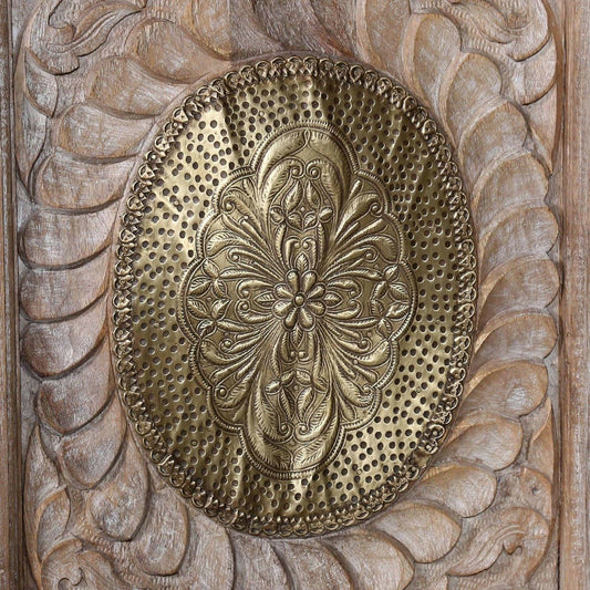 Antique Brass Embossed Sideboard Small – handcrafted solid wood furniture