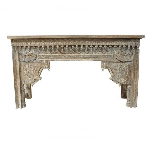 Antique Hand Carved Hall Table by Hibashi Furniture – handcrafted solid wood furniture made in India