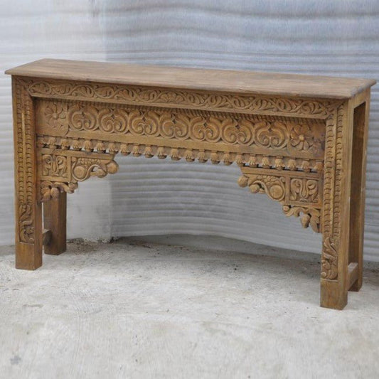 Antique Hand Carved Hall Table – handcrafted solid wood furniture