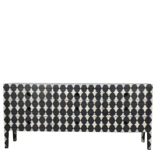 Asahi Bone Inlay 9 Drawer Dresser – handcrafted solid wood furniture